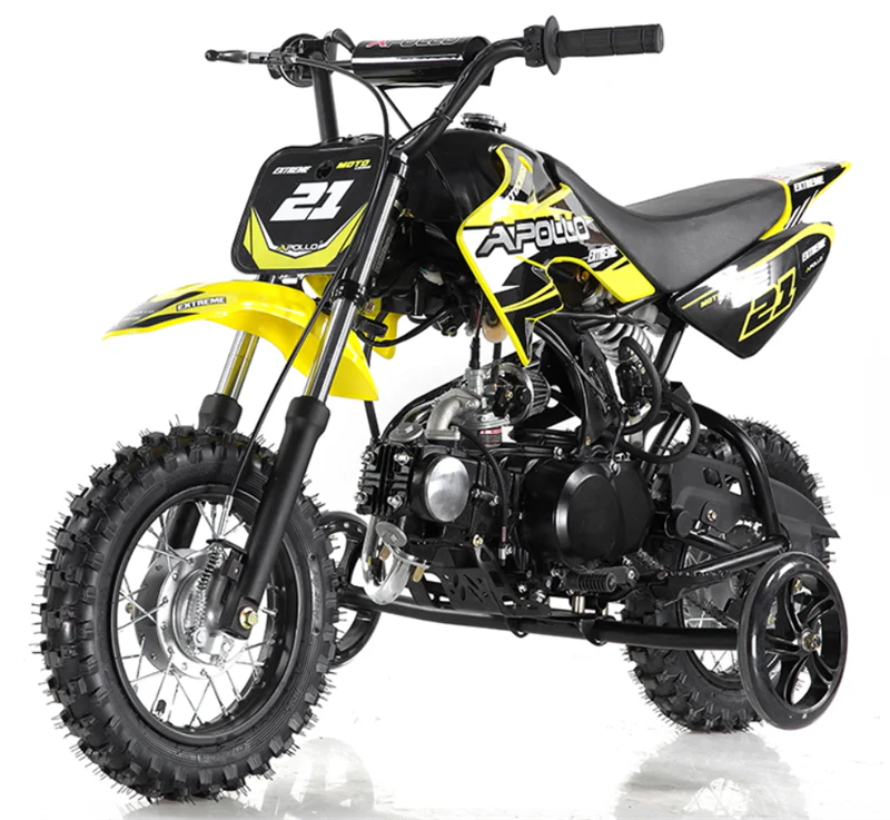 Apollo DB25 70cc Kids Dirt Bike, Automatic, Electric Start, 10/10 inch Wheels, Training Wheels Included, Ages 6 and up - Image 2