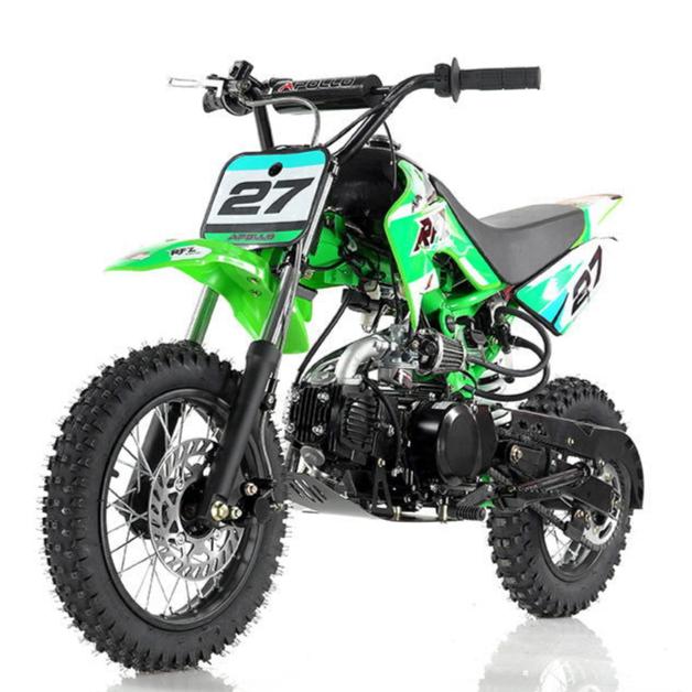 Apollo DB27 110cc Kids Dirt Bike, 4-Speed Semi-Automatic, 12/10 inch Wheels, Ages 8 and up - Image 2
