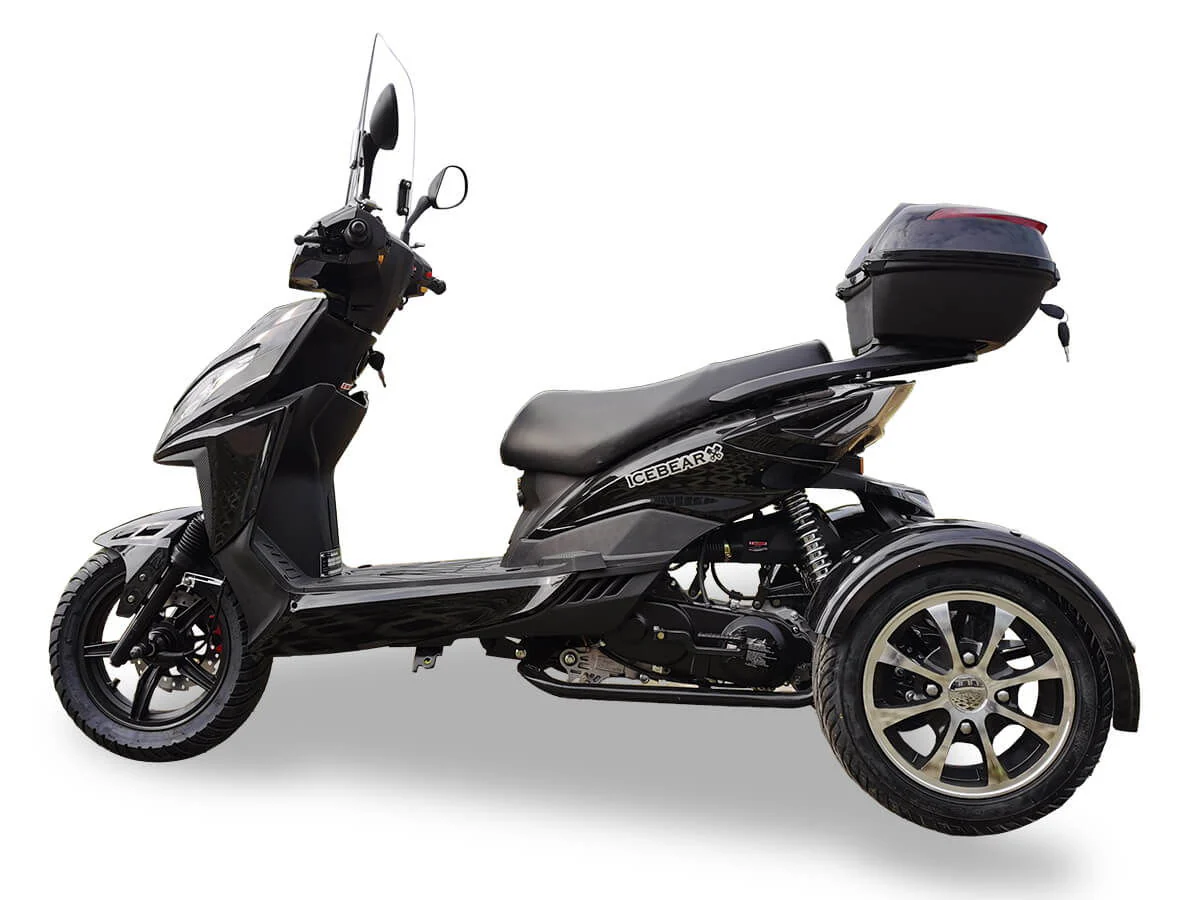 Mojo 50cc Street Trike, Automatic, Disc Brakes, Aluminum Wheels, Trunk and Windshield Included - Image 11