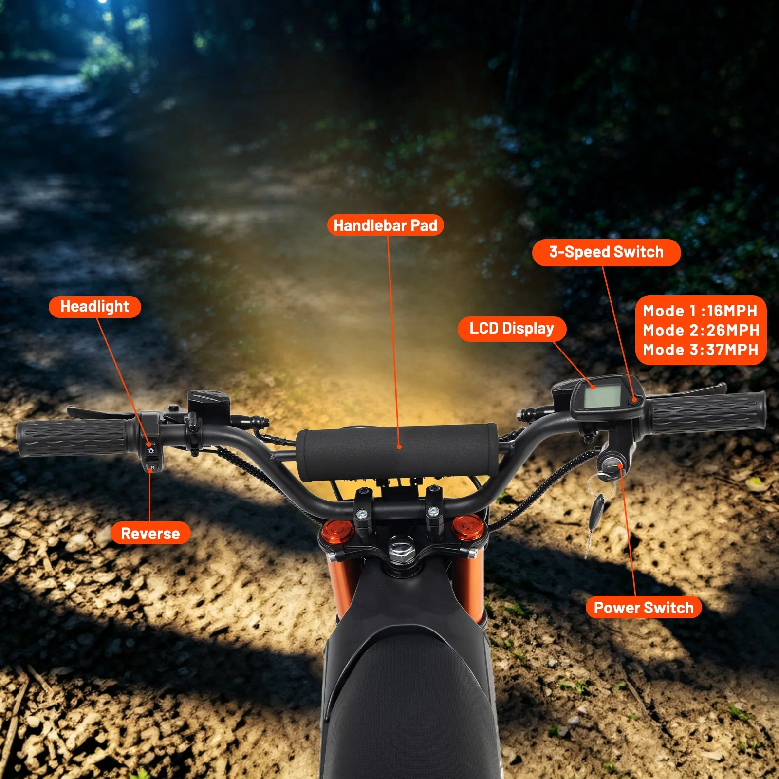 SYX MOTO ARC 3000W Peak Electric Dirt Bike | 48V Mid-Drive Off-Road Motorcycle - Image 10