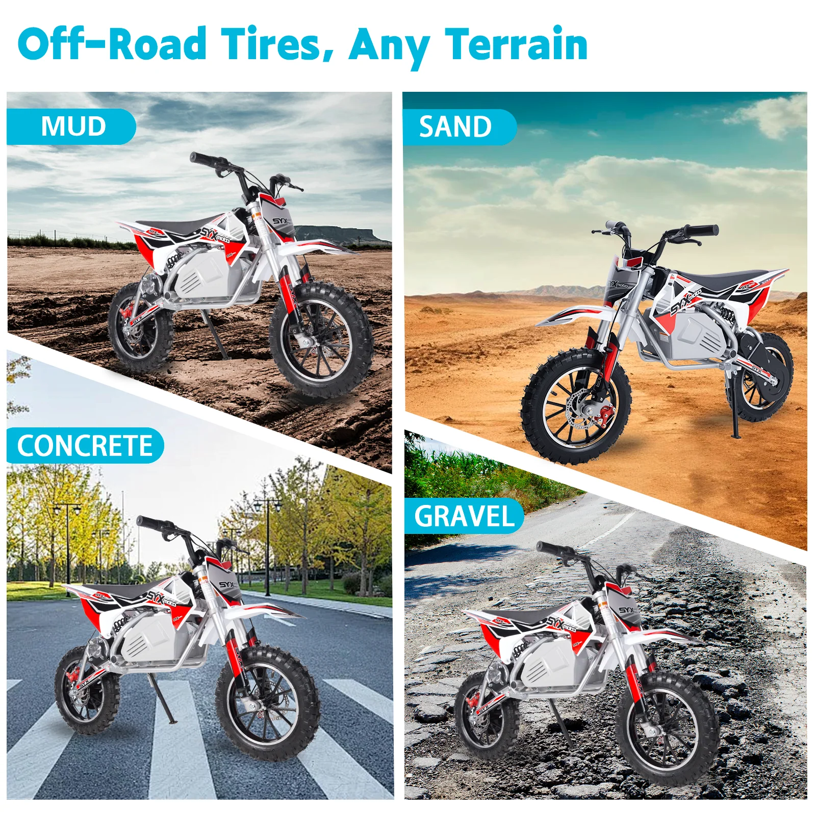 SYX MOTO KBE 500W Kids Electric Dirt Bike | 36V Mini Off-Road E-Bike for Beginners - Image 6