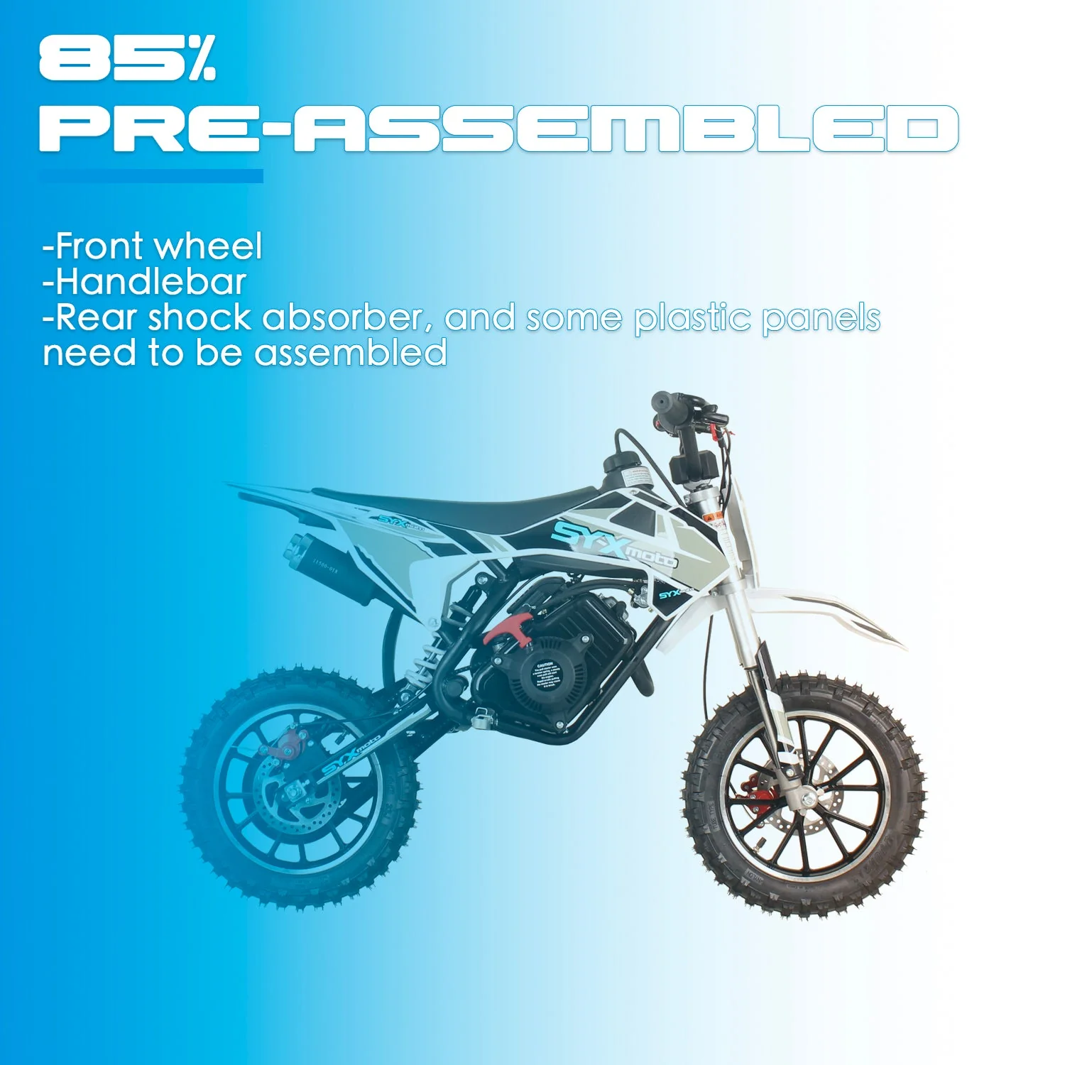 SYX MOTO VK 58cc 4-Stroke Off-Road Mini Ride-On for Kids – Pull Start, 2.0HP, Fully Automatic - Image 7