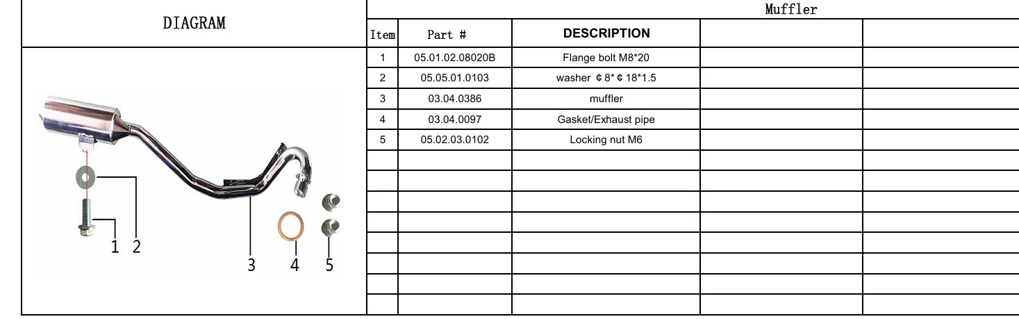 Flange Bolt M8x20 (05.01.02.08020B) for TrailMaster 125cc Dirt Bike (Large Frame) - Image 2