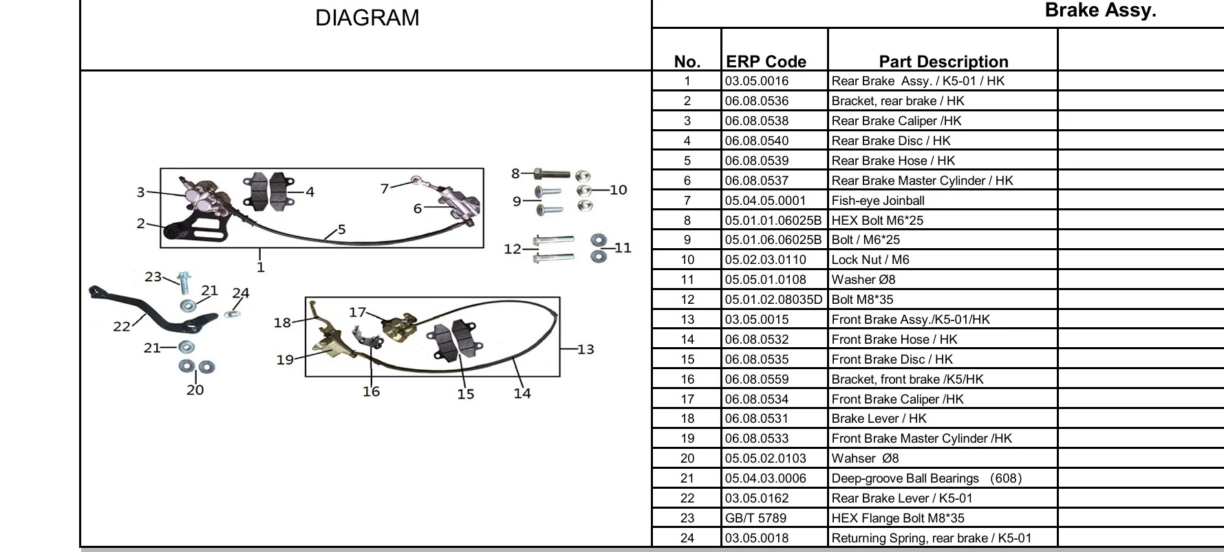 Front Brake Hose  (06.08.0532) for TrailMaster 250cc Dirt Bike - Image 2