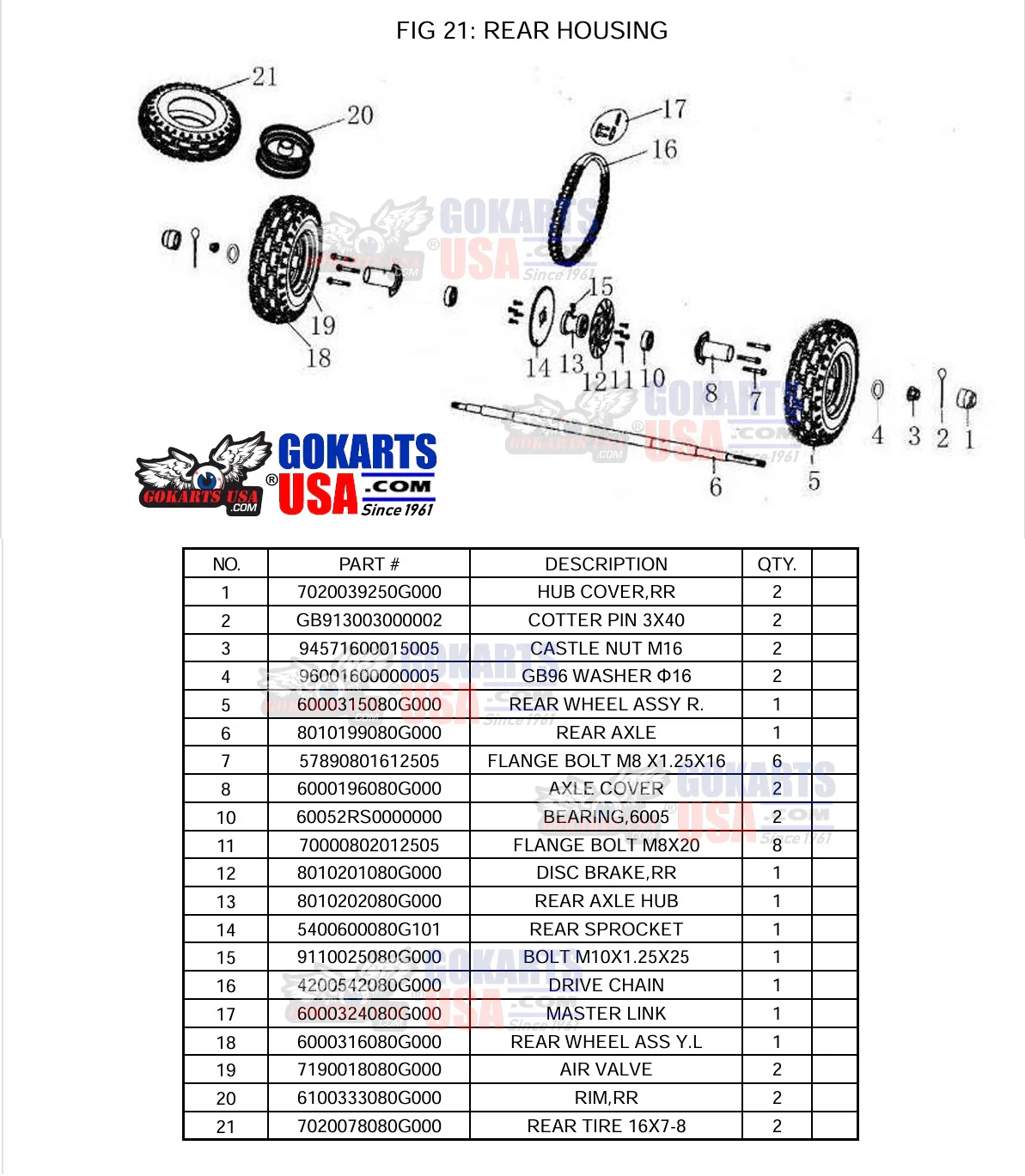 REF-21-12  DISC BRAKE (Rotor), Rear, for TrailMaster Blazer 200R Go Kart (8010201080G000) - Image 2