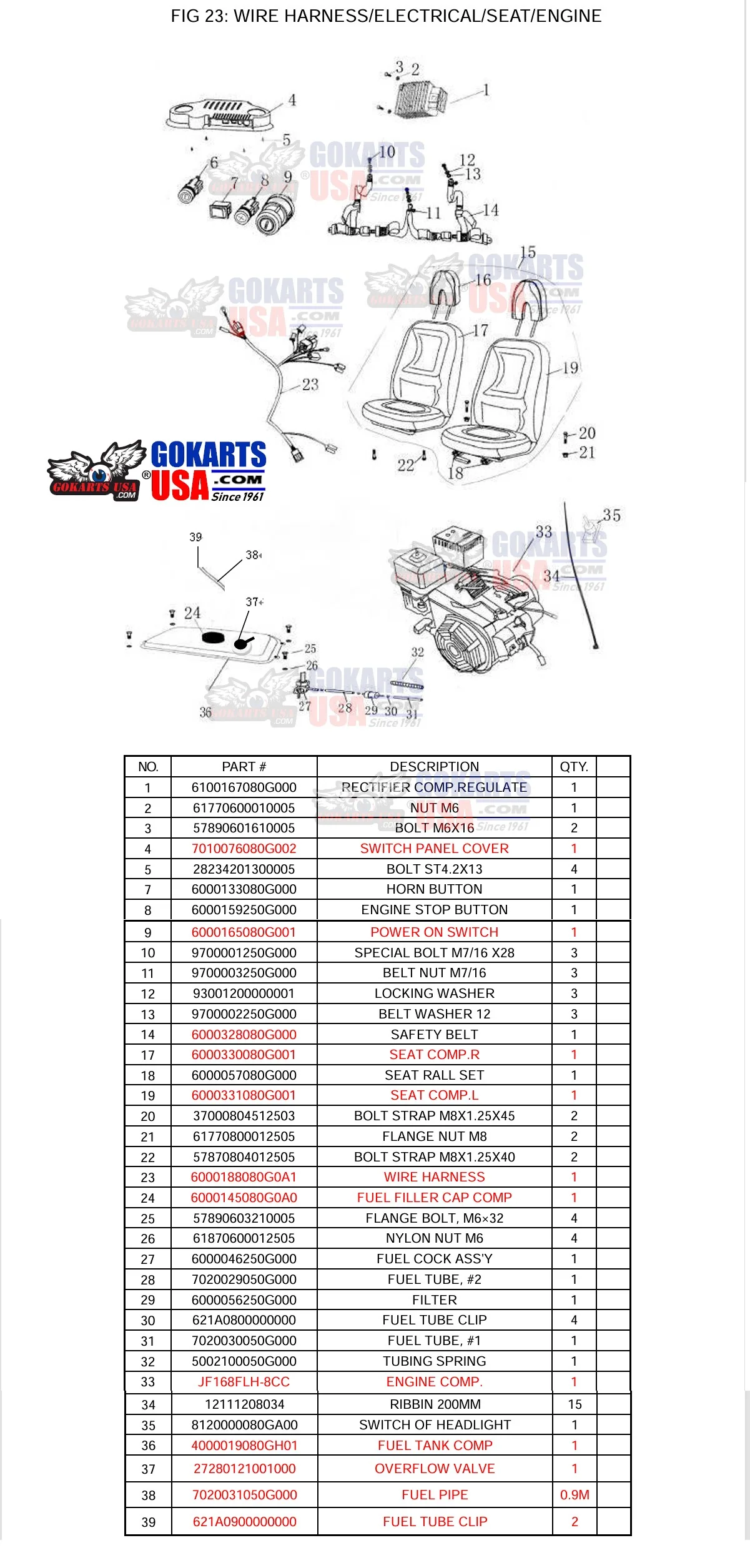 REF-23-26  NYLON NUT M6, for TrailMaster Blazer 200R Go Kart (61870600012505) - Image 2