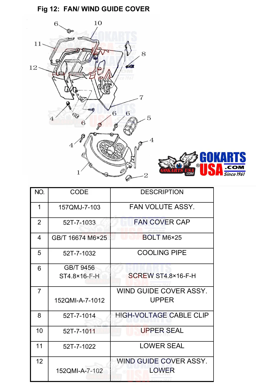 REF 12-11: LOWER SEAL, for TrailMaster Challenger 200 UTV Side-by-side (52T-7-1022) - Image 2