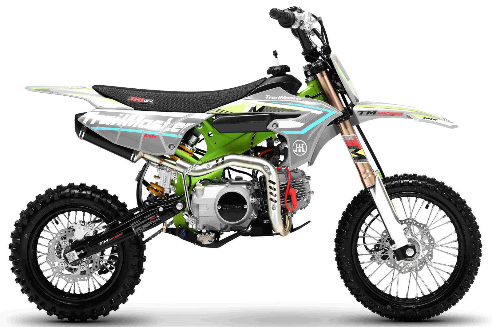 TrailMaster MK125S Pro Series Dirt Bike, 4-Speed Semi-Automatic, Electric Start, Dual Disc Brakes, (14/12) Wheels - Image 5