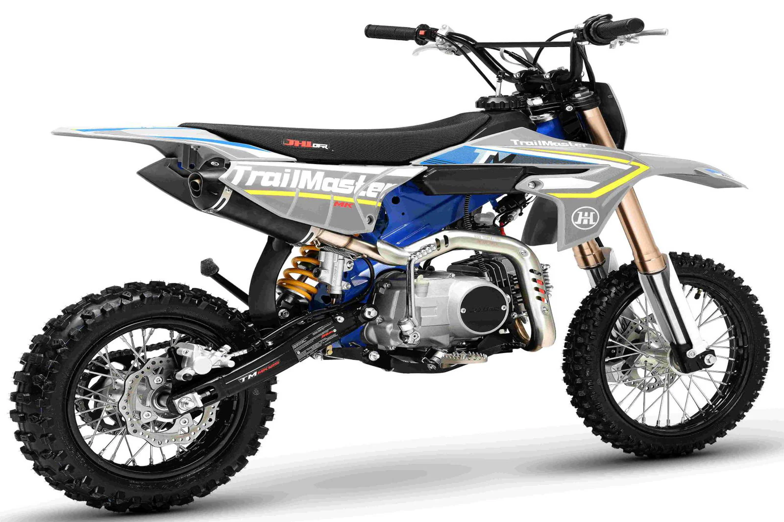 TrailMaster MK125S Pro Series Dirt Bike, 4-Speed Semi-Automatic, Electric Start, Dual Disc Brakes, (14/12) Wheels - Image 9